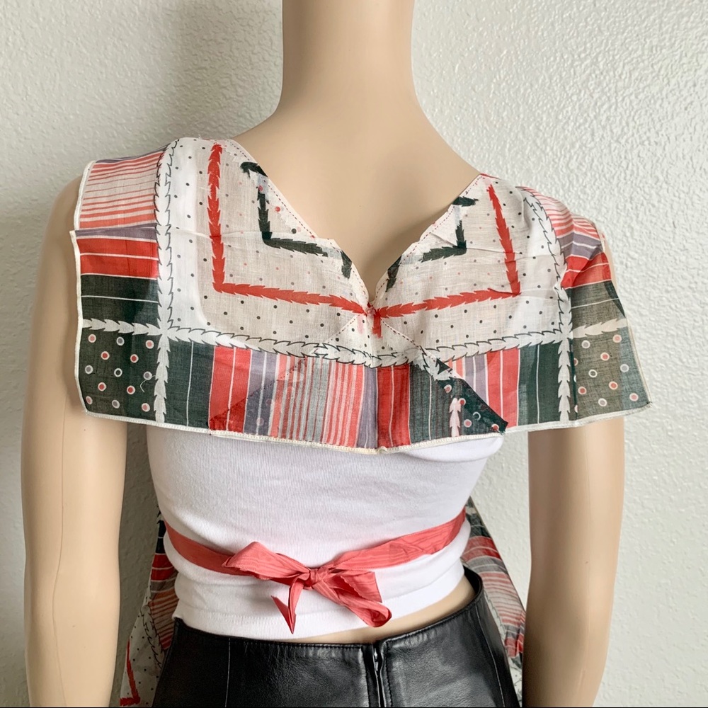 Vintage Tea Linen Patchwork Apron - image 8